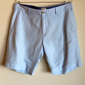 Faherty Brand Light Blue Shorts,  s32, 55% Linen